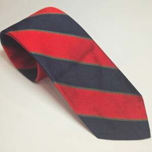 Robert Talbott 100% SilkHand Sewn Red/Black Regimental Striped Repp Tie 3.15x57"